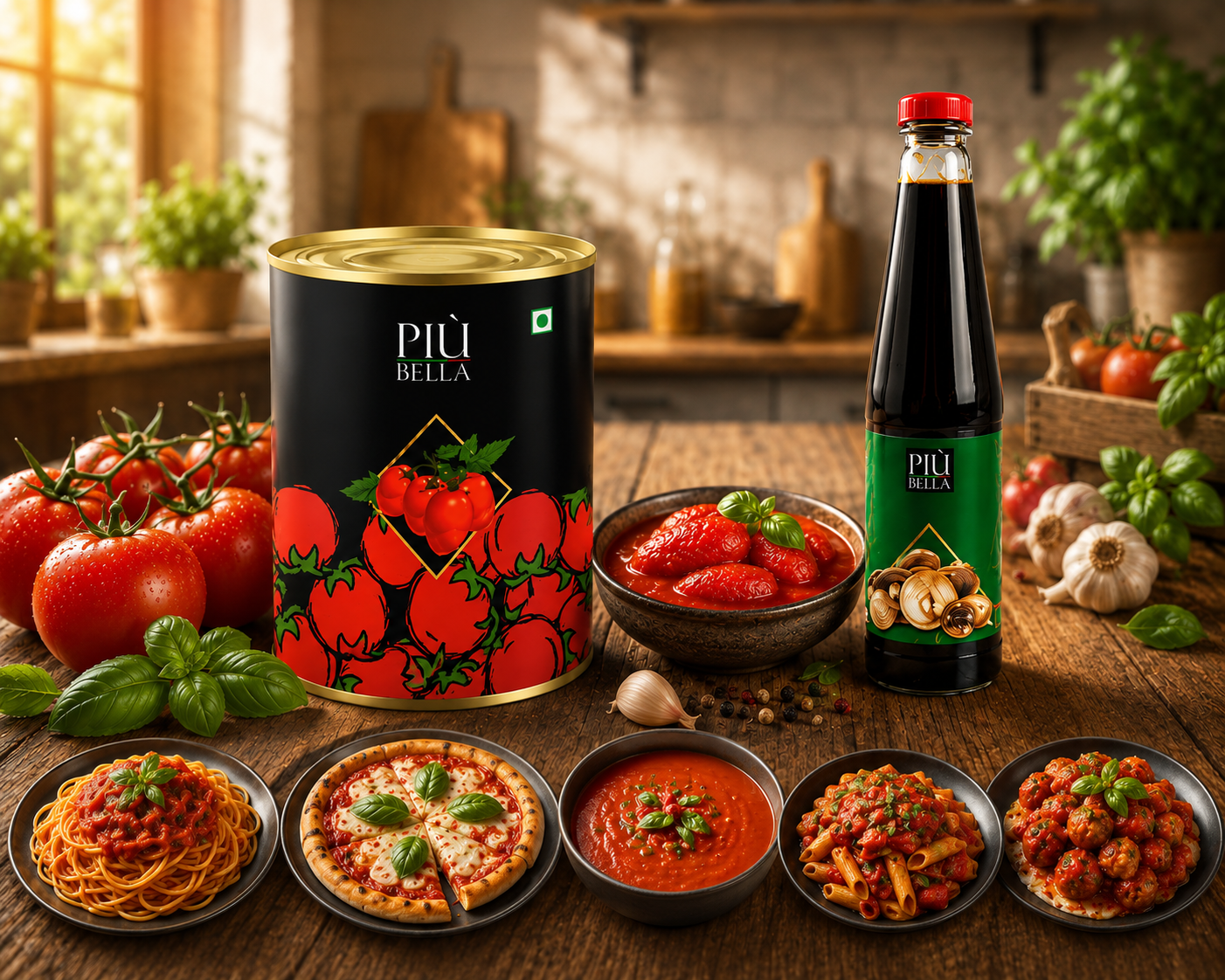 Più Bella peeled tomatoes in a 2.5 kg catering tin